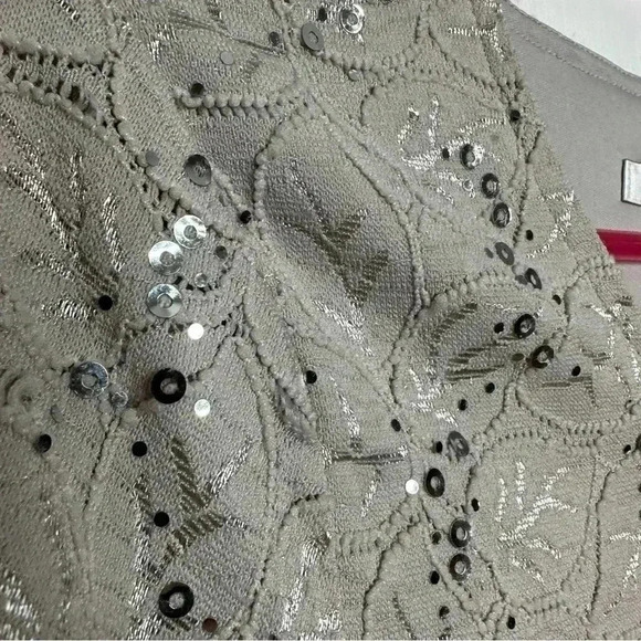 Tanjay Sequined Shirt 3/4 Length Sleeves Grey Size Small - Picture 4 of 15